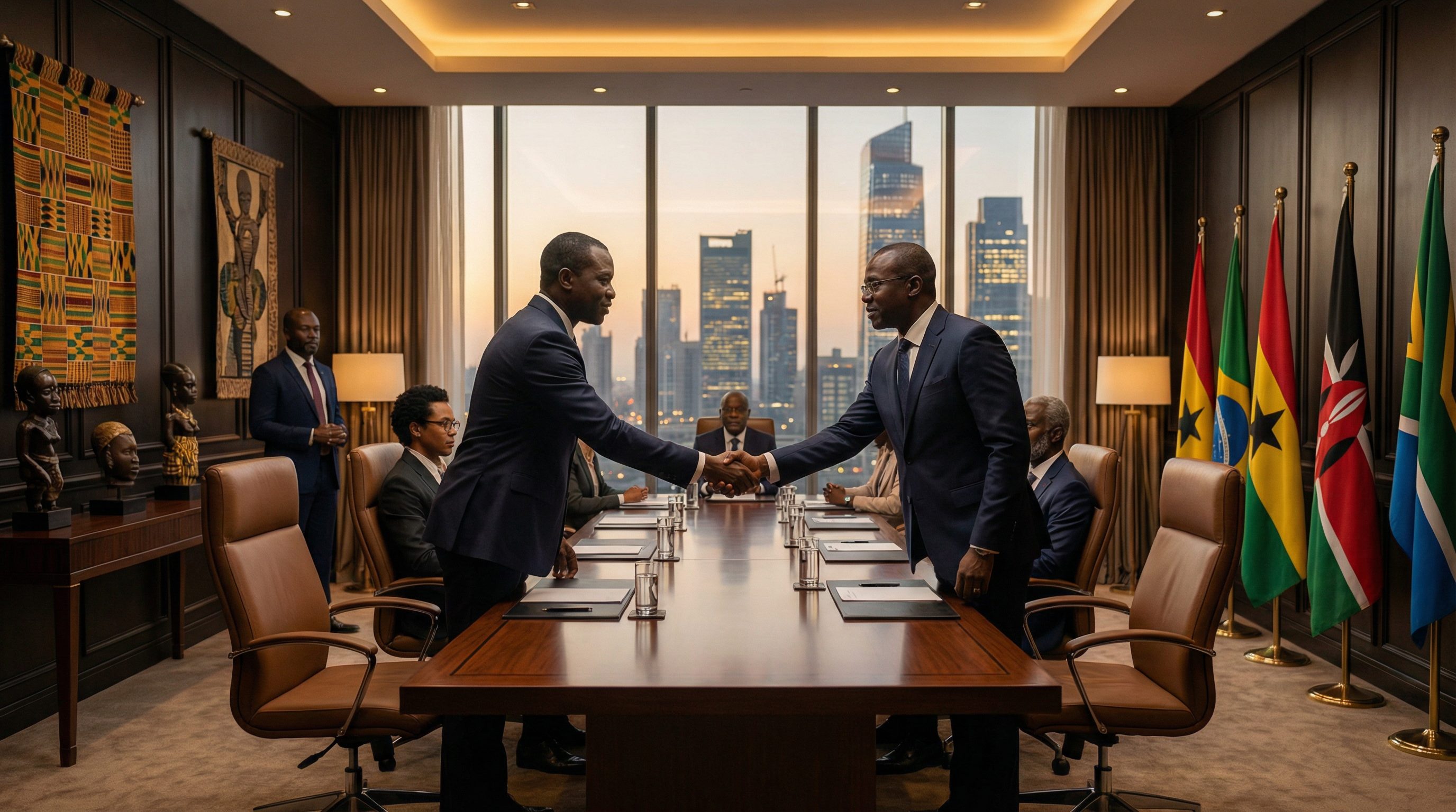 Diplomatie d'affaires africaine — signature d'accord entre dirigeants